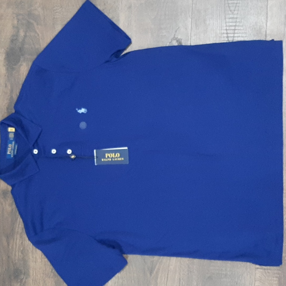 Polo by Ralph Lauren Men's Navy Polo Shirt. Custom Slim Fit